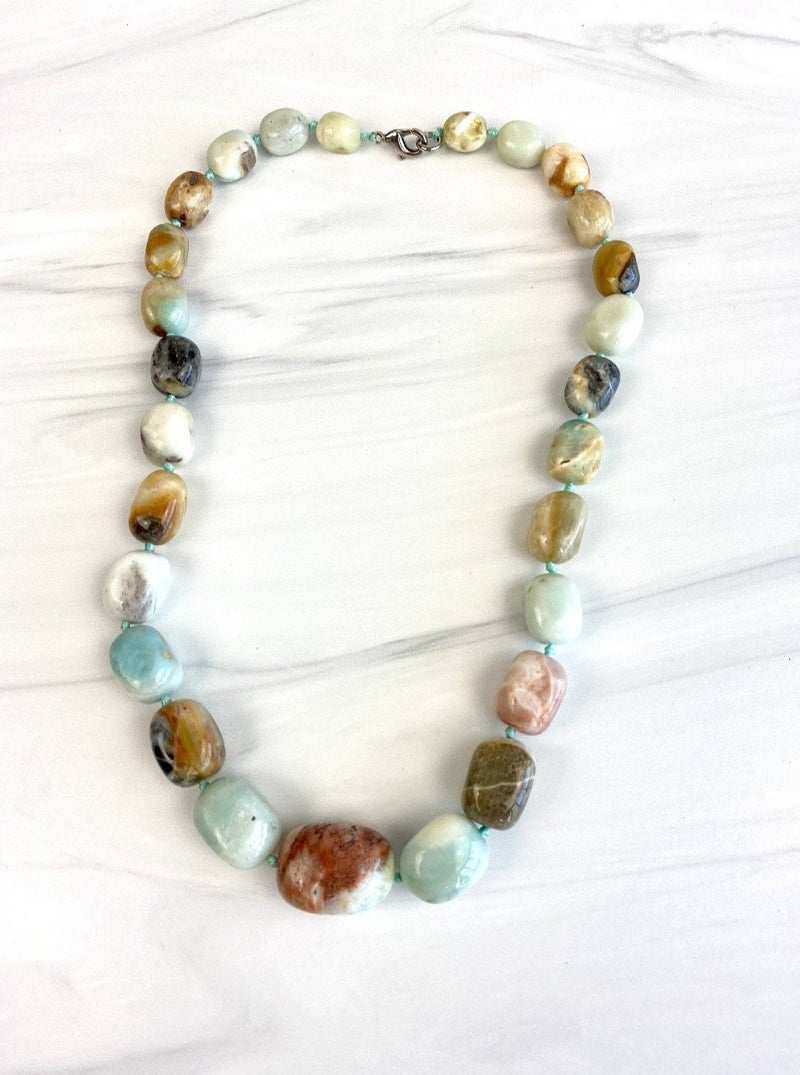Orange + Green Large Stone Beaded Necklaces - Bundle of 2 – Make & Mend