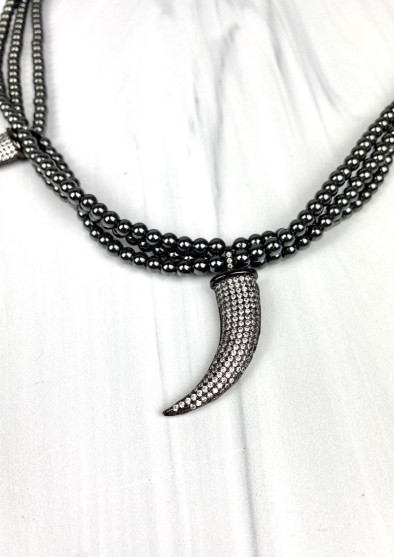 Multi Strand Glam Rock Multi strand Hematites Necklace